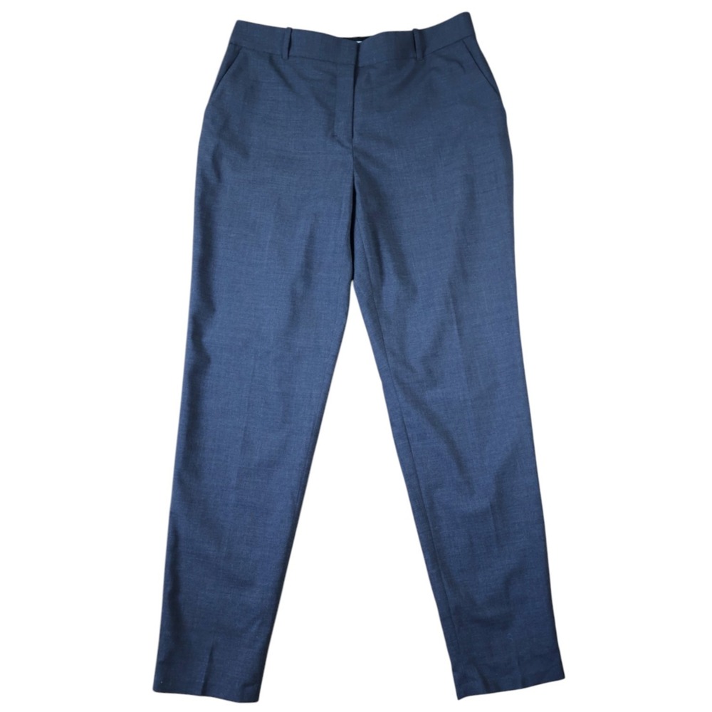 MM LaFleur Blue Gray Wool Straight Leg Smith Trousers Dress Pants Womens Sz 8